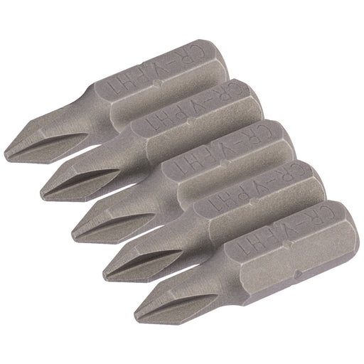 Cross-Slot-Insert-Bit,-1/4"-Hex,-25mm-Long,-No.1-(Pack-of-5)