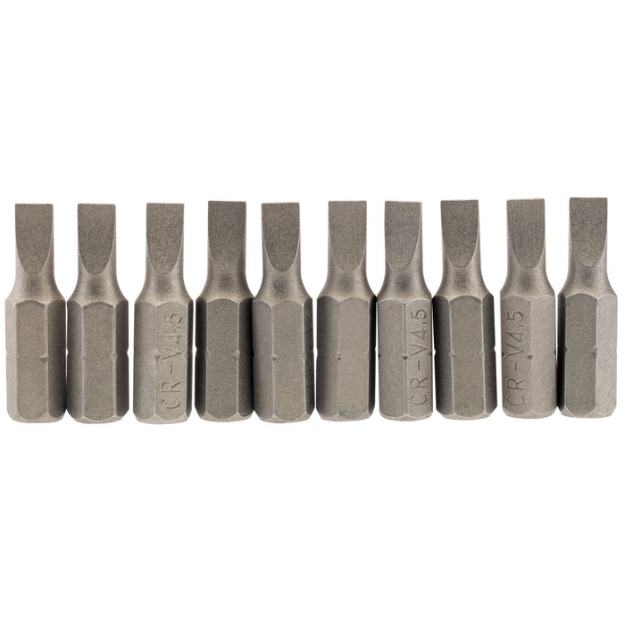 Plain-Slot-Insert-Bit,-4.5mm,-1/4"-Hex,-25mm-Long-(Pack-of-10)