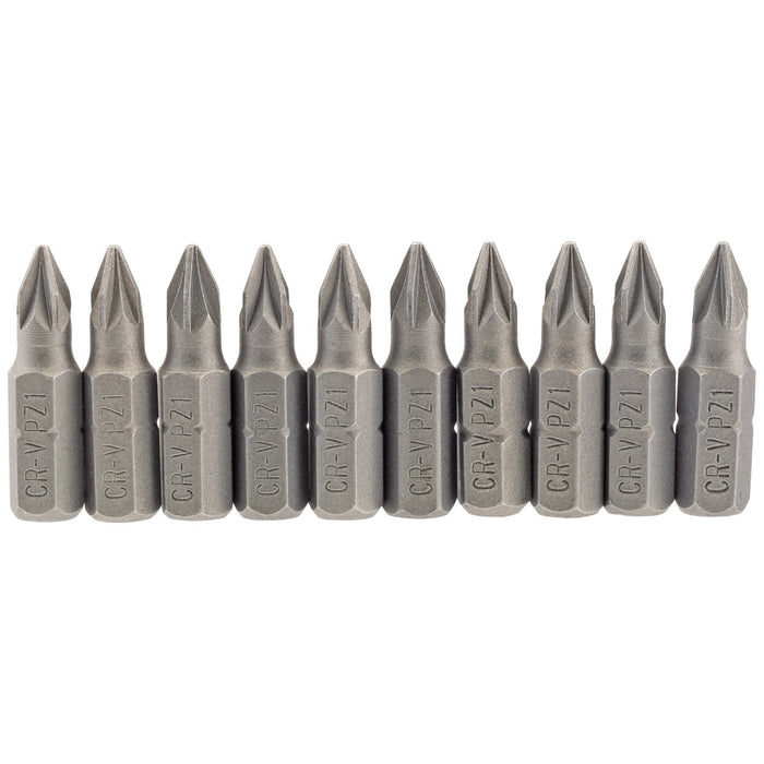 PZ-Type-Insert-Bit,-1/4"-Hex,-25mm-Long,-No.1-(Pack-of-10)
