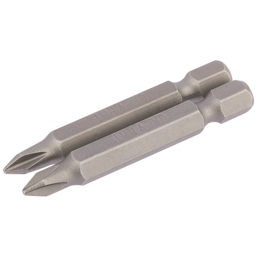 Cross-Slot-Insert-Bit,-1/4"-Hex,-50mm-Long,-No.1-(Pack-of-2)