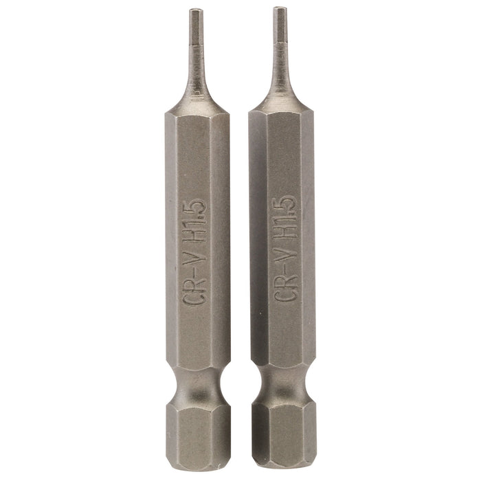 Hexagonal-Insert-Bit,-1.5mm,-1/4"-Hex,-50mm-Long-(Pack-of-2)
