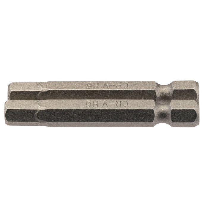 Hexagonal-Insert-Bit,-6mm,-1/4"-Hex,-50mm-Long-(Pack-of-2)