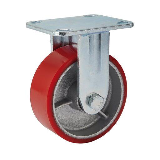 Fixed-Plate-Fixing-Heavy-Duty-Polyurethane-Wheel,-125mm-Diameter,-S.W.L.-300kg
