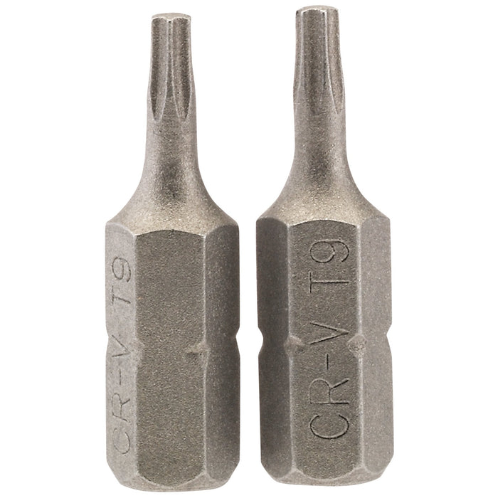 Draper-TX-STAR®-Insert-Bit,-1/4"-Hex,-25mm-Long,-T9-(Pack-of-2)