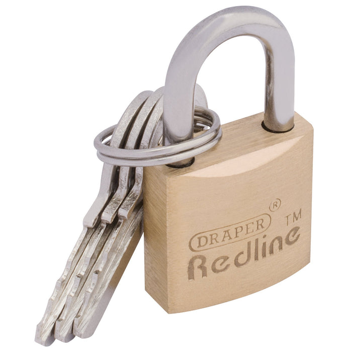 Draper-Redline®-Brass-Cylinder-Padlock,-20mm