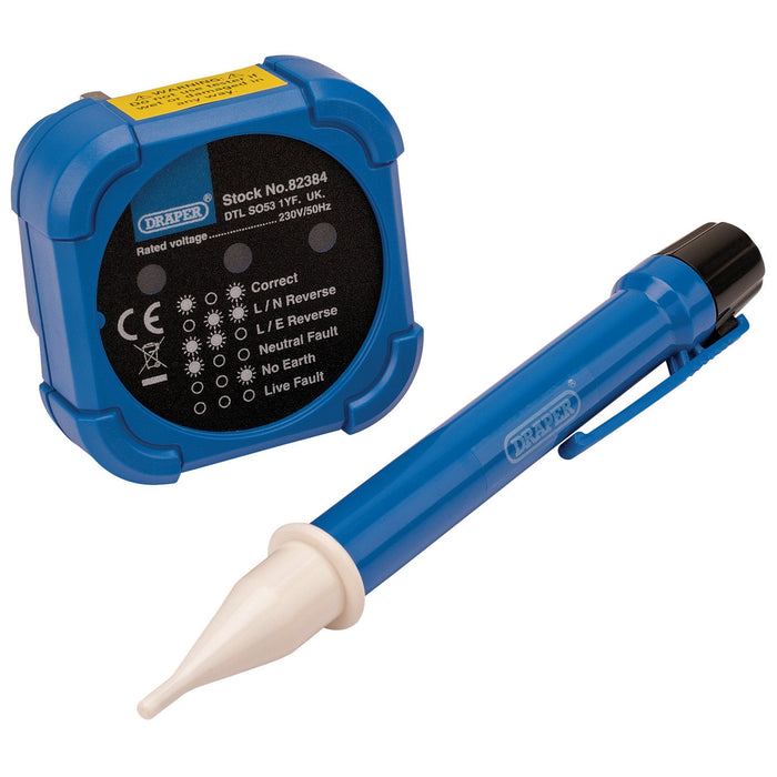 230V-Socket-and-Voltage-Tester-Set,-200-600V,-3A
