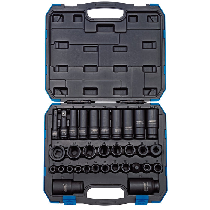 Draper-Impact-Socket-Set,-3/8"-&-1/2"-Sq.-Dr.-(32-Piece)