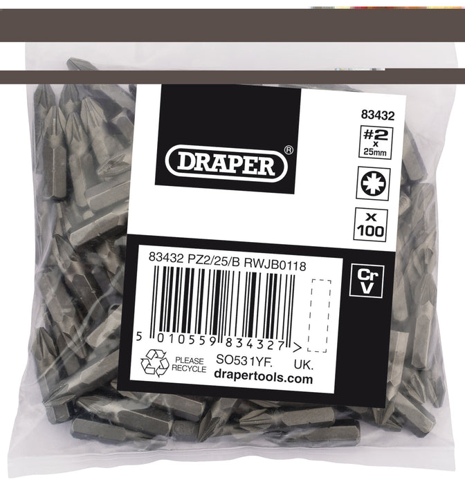 PZ-TYPE-Insert-Bits,-1/4",-No.2-(Bag-of-100)