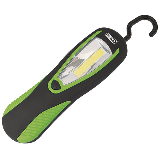 COB-LED-Work-Light-with-Magnetic-Back-and-Hanging-Hook,-3W,-200-Lumens,-Green,-3-x-AA-Batteries-Supplied