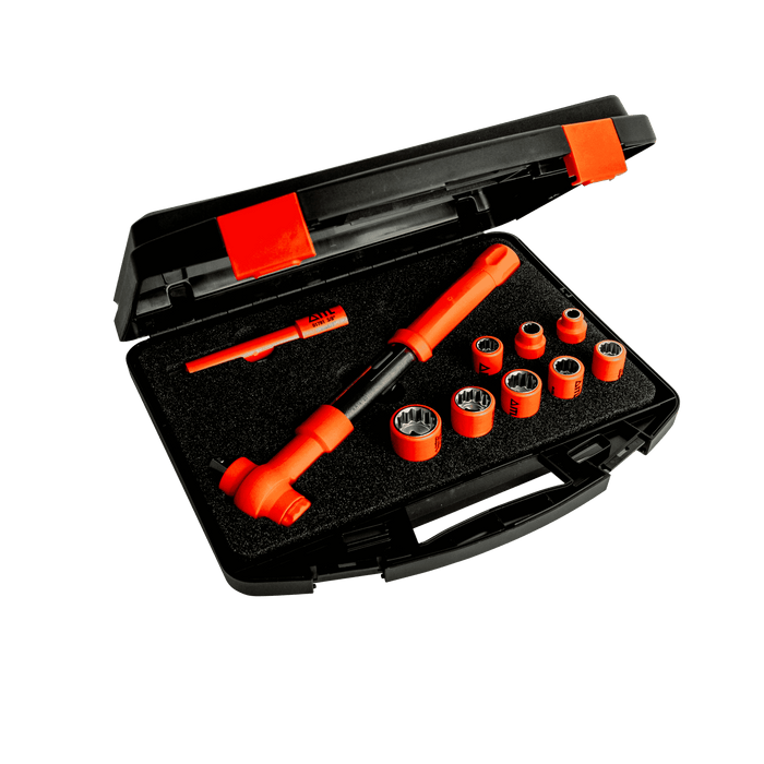 1,000v Insulated 3/8" Drive 12-60Nm Torque Wrench Kit with Imperial Sockets