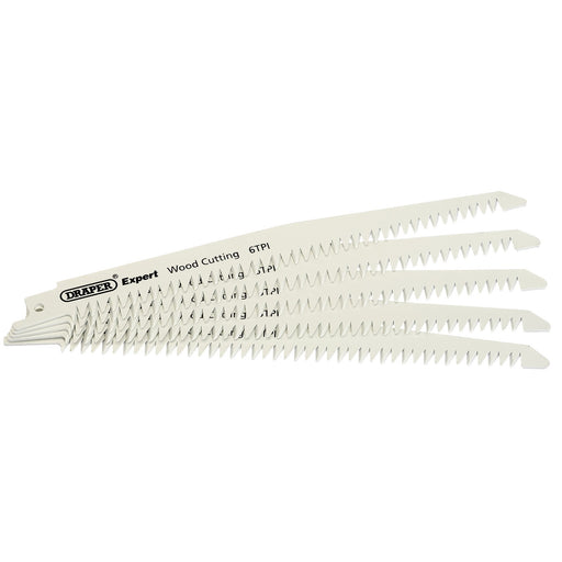 Expert-300mm-6tpi-Bi-Metal-Reciprocating-Saw-Blades-for-Wood-Cutting---Pack-of-5
