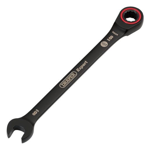 Draper-Expert-HI-TORQ®-Metric-Ratchet-Combination-Spanner,-8mm,-Black
