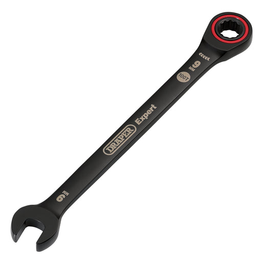 Draper-Expert-HI-TORQ®-Metric-Ratchet-Combination-Spanner,-9mm,-Black
