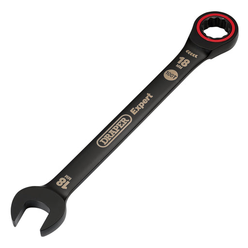 Draper-Expert-HI-TORQ®-Metric-Ratchet-Combination-Spanner,-18mm,-Black