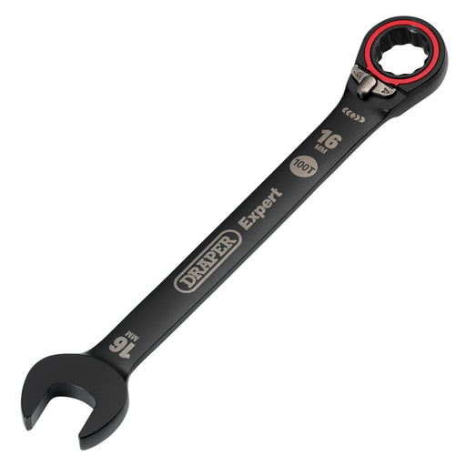 Draper-Expert-HI-TORQ®-Metric-Reversible-Ratchet-Combination-Spanner,-16mm,-Black