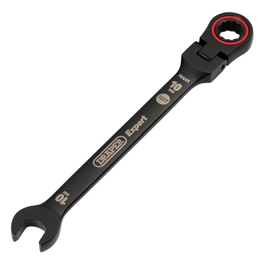 Draper-Expert-HI-TORQÂ®-Metric-Flexible-Head-Ratchet-Combination-Spanner,-10mm,-Black