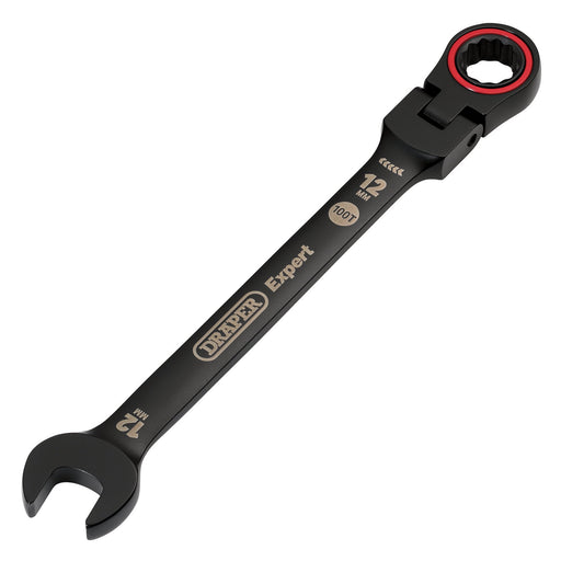 Draper-Expert-HI-TORQÂ®-Metric-Flexible-Head-Ratchet-Combination-Spanner,-12mm,-Black