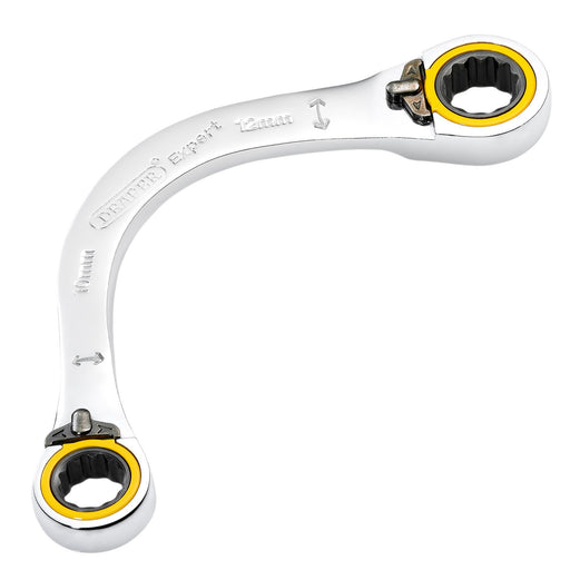 Draper-Expert-HI-TORQÂ®-Double-Ring-Ratchet-Half-Moon-Spanner,-10-x-12mm