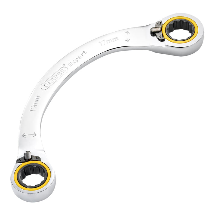 Draper-Expert-HI-TORQÂ®-Double-Ring-Ratchet-Half-Moon-Spanner,-15-x-17mm