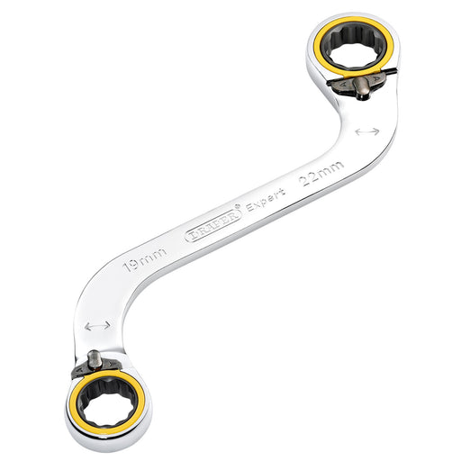 Draper-Expert-HI-TORQÂ®-Double-Ring-Ratchet-S-Shape-Spanner,-19-x-22mm