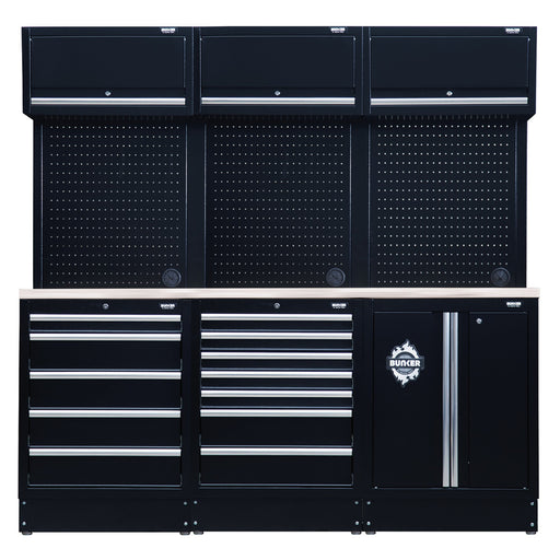 BUNKER®-14-Piece-Modular-Storage-Combo-with-Stainless-Steel-Worktop-2040mm