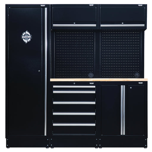 BUNKERÂ®-11-Piece-Modular-Storage-Combo-with-Hardwood-Worktop,-1960mm