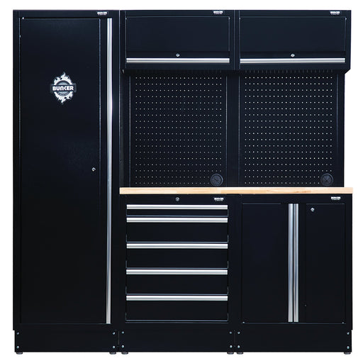 BUNKER®-11-Piece-Modular-Storage-Combo-with-Hardwood-Worktop,-1960mm
