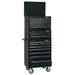Combined-Roller-Cabinet-and-Tool-Chest,-15-Drawer,-26",-Black