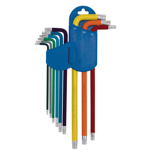 Draper-Expert-TX-STARÂ®-Metric-Extra-long-Arm-Key-Set,-Colour-Coded-(9-Piece)
