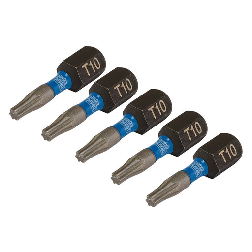 Draper-Expert-TX-STARÂ®-Impact-Screwdriver-Bits,-T10-x-25mm,-1/4"-Hex-(Pack-of-5)