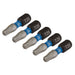 Draper-Expert-TX-STARÂ®-Impact-Screwdriver-Bits,-T25-x-25mm,-1/4"-Hex-(Pack-of-5)
