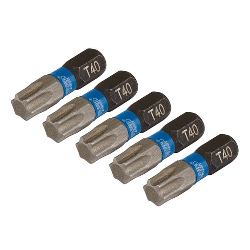 Draper-Expert-TX-STARÂ®-Impact-Screwdriver-Bits,-T40-x-25mm,-1/4"-Hex-(Pack-of-5)