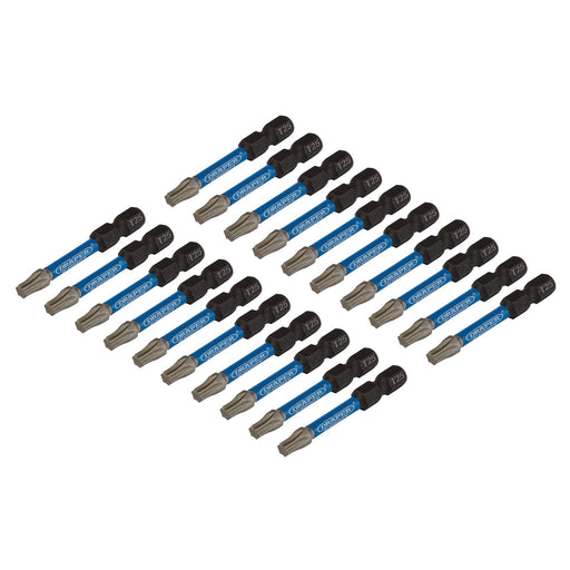 Draper-Expert-TX-STAR®-Impact-Screwdriver-Bits,-T25-x-50mm,-1/4"-Hex-(Pack-of-20)