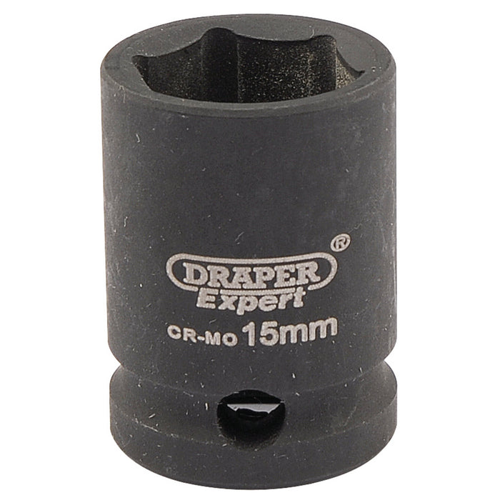 Draper-Expert-HI-TORQ®-6-Point-Impact-Socket,-3/8"-Sq.-Dr.,-15mm