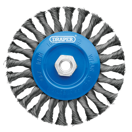 Steel-Twist-Knot-Flat-Wire-Wheel-Brush,-150mm,-M14