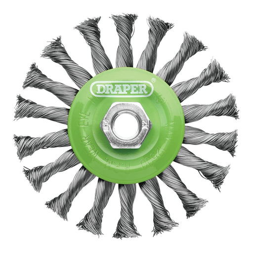 Stainless-Steel-Twist-Knot-Flat-Wire-Wheel-Brush,-115mm,-M14