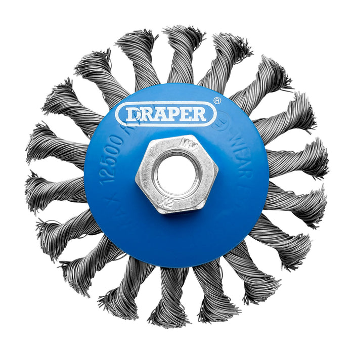 Steel-Bevelled-Twist-Knot-Wire-Wheel-Brush,-100mm,-M14