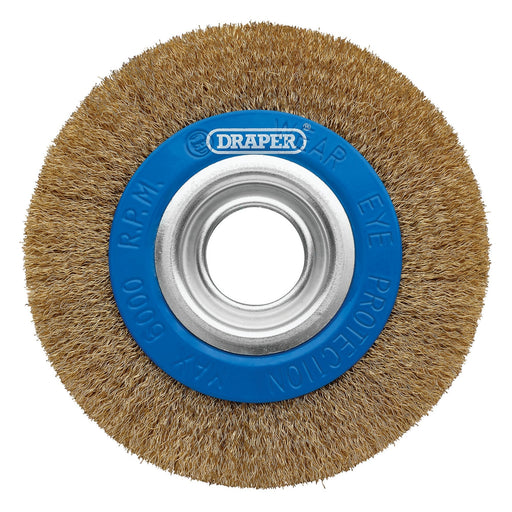 Brassed-Steel-Bench-Grinder-Wire-Wheel-Brush,-150-x-31.75mm