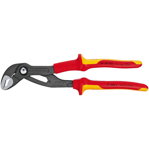 KNIPEX-Cobra®-87-28-250UKSBE-VDE-Fully-Insulated-Water-Pump-Pliers,-250mm