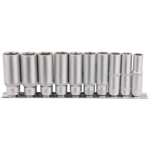 Deep-Socket-Set-on-Metal-Rail,-3/8"-Sq.-Dr.-(10-Piece)