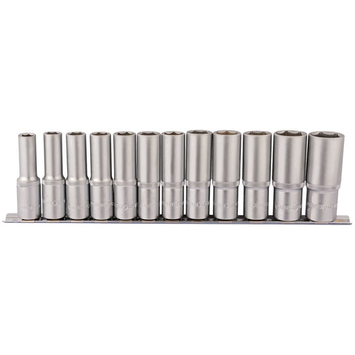 Deep-Socket-Set-on-Metal-Rail,-1/2"-Sq.-Dr.-(12-Piece)