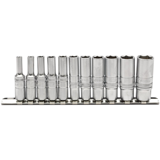 Imperial-Deep-Socket-on-Metal-Rail,-1/4"-Sq.-Dr.-(11-Piece)