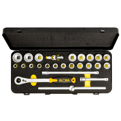 Elora-Limited-Edition-Metric-Socket-Set,-1/2"-Sq.-Dr.-(25-Piece)