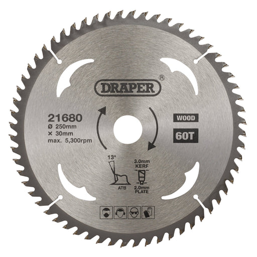 TCT-Circular-Saw-Blade-for-Wood,-250-x-30mm,-60T