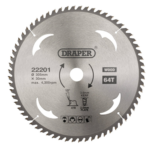 TCT-Circular-Saw-Blade-for-Wood,-305-x-30mm,-64T