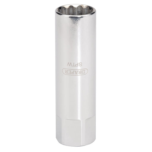 Draper-HI-TORQ®-8mm-Thread-Thin-Wall-12-Point-Spark-Plug-Socket,-3/8"-Sq.-Dr.,-14mm