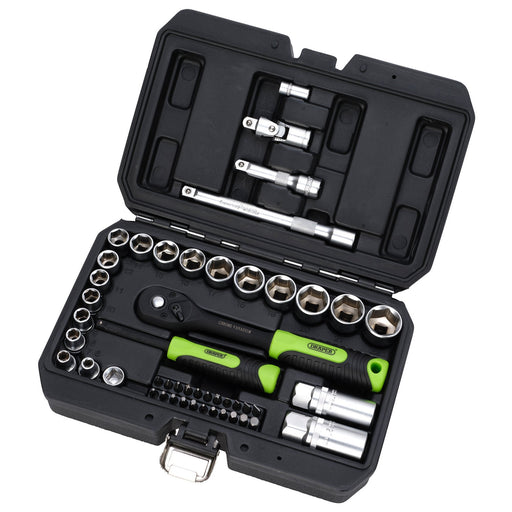Draper-HI-TORQÂ®-Metric-Socket-and-Bit-Set,-1/4"-and-3/8"-Sq.-Dr.-(48-Piece)