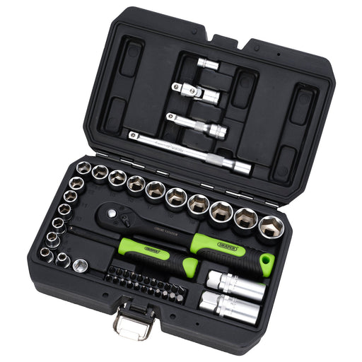 Draper-HI-TORQ®-Metric-Socket-and-Bit-Set,-1/4"-and-3/8"-Sq.-Dr.-(48-Piece)