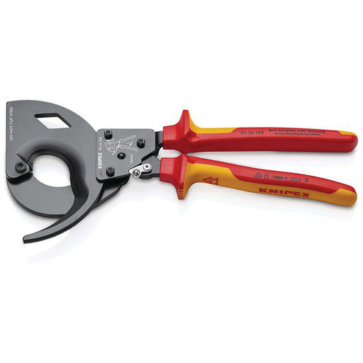 KNIPEX-95-36-320-Cable-Cutter-(ratchet-principle,-3-stage)-insulated-with-multi-component-grips,-VDE-tested-black-atramentized,-320mm
