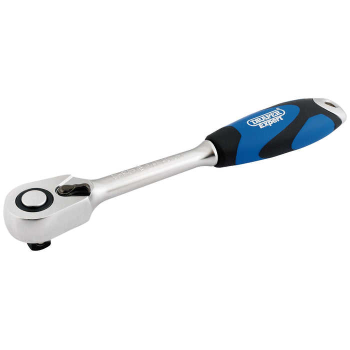Draper-Expert-Soft-Grip-Reversible-Ratchet,-1/2"-Sq.-Dr.,-72-Tooth